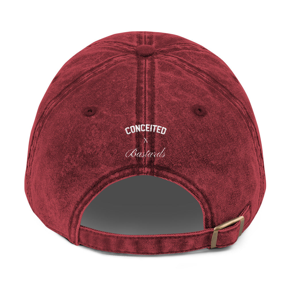 Conceited Bastards x Bougie Gang Embroidered Vintage Cotton Twill Cap-Conceited Bastards